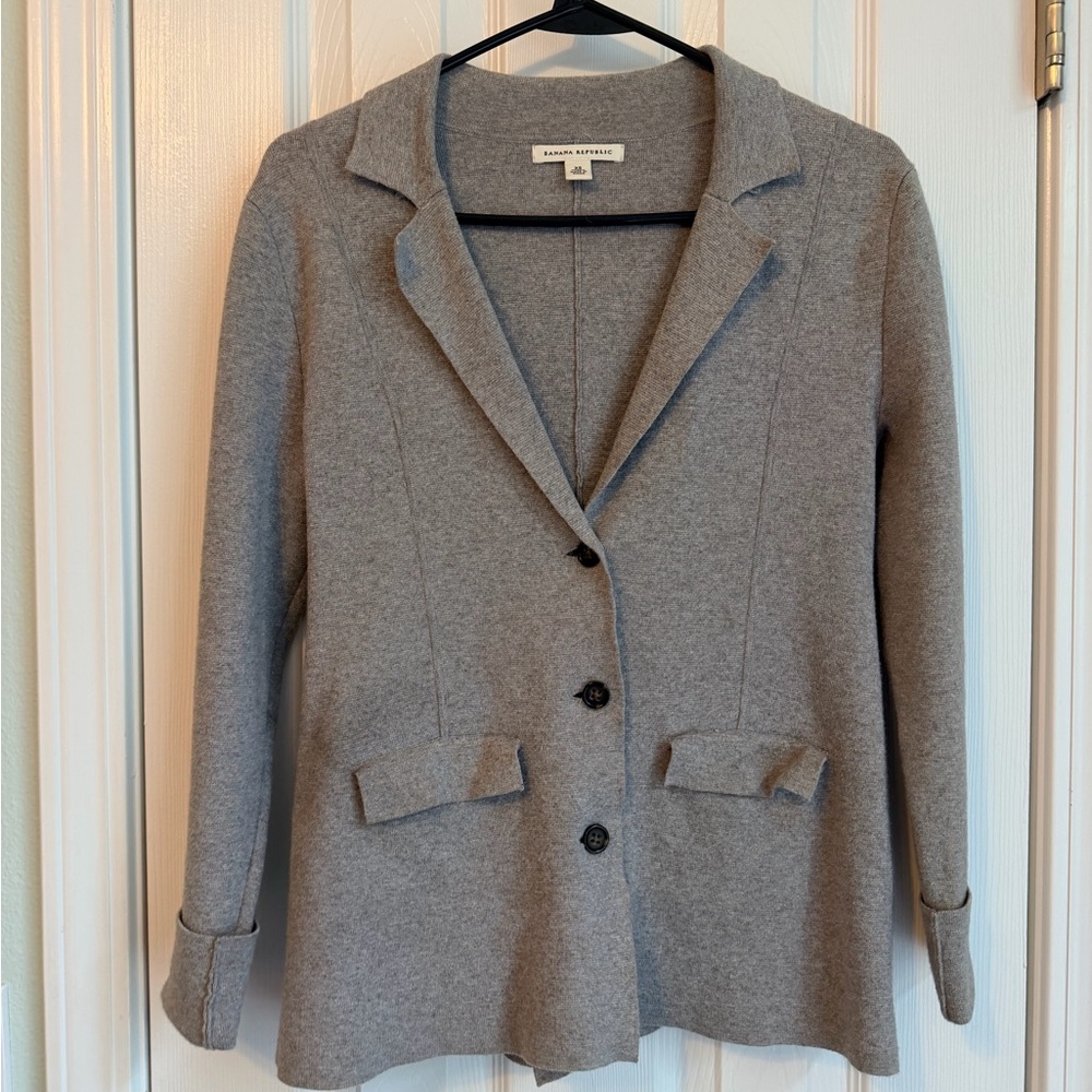 Banana Republic Women's Gray Knit Blazer CS